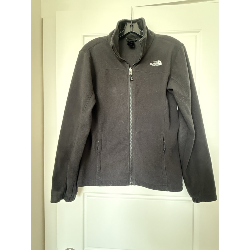 Women's Size M The North Face Black Full Zip Fleece PolarTec Mock Neck